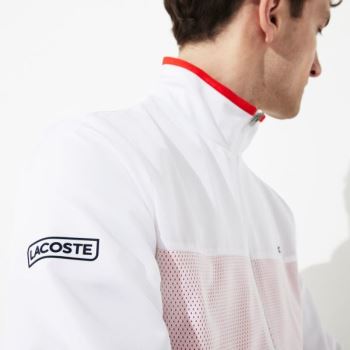 Lacoste SPORT Tennis Tracksuit Pánské - Tepláková Souprava Bílé / Červené / Tmavě Blankyt Blankyt |